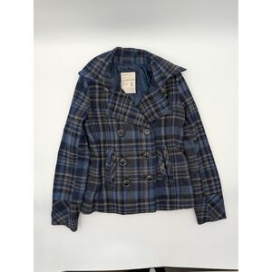 Aeropostale Kids Plaid Double‎ Breasted Peacoat Jacket Size Medium